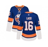 Women Adidas New York Islanders #16 Andrew Ladd Royal Blue Home Authentic Stitched NHL Jersey