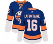 Women Adidas New York Islanders #16 Pat LaFontaine Authentic Royal Blue Home NHL Jersey