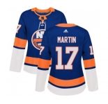 Women Adidas New York Islanders #17 Matt Martin Premier Royal Blue Home NHL Jersey