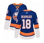 Women Adidas New York Islanders #18 Anthony Beauvillier Authentic Royal Blue Home NHL Jersey