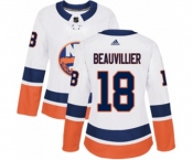 Women Adidas New York Islanders #18 Anthony Beauvillier Authentic White Away NHL Jersey