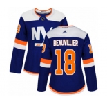 Women Adidas New York Islanders #18 Anthony Beauvillier Premier Blue Alternate NHL Jersey