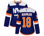 Women Adidas New York Islanders #18 Anthony Beauvillier Premier Blue Alternate NHL Jersey
