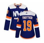 Women Adidas New York Islanders #19 Bryan Trottier Premier Blue Alternate NHL Jersey
