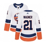 Women Adidas New York Islanders #21 Chris Wagner Authentic White Away NHL Jersey
