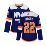 Women Adidas New York Islanders #22 Mike Bossy Authentic Blue Alternate NHL Jersey