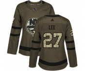 Women Adidas New York Islanders #27 Anders Lee Authentic Green Salute to Service NHL Jersey