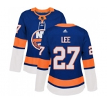 Women Adidas New York Islanders #27 Anders Lee Authentic Royal Blue Home NHL Jersey