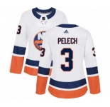Women Adidas New York Islanders #3 Adam Pelech Authentic White Away NHL Jersey