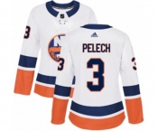 Women Adidas New York Islanders #3 Adam Pelech Authentic White Away NHL Jersey