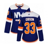 Women Adidas New York Islanders #33 Christopher Gibson Authentic Blue Alternate NHL Jersey