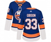 Women Adidas New York Islanders #33 Christopher Gibson Authentic Royal Blue Home NHL Jersey
