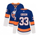 Women Adidas New York Islanders #33 Christopher Gibson Premier Royal Blue Home NHL Jersey