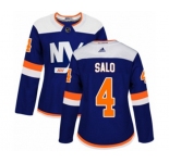 Women Adidas New York Islanders #4 Robin Salo Premier Blue Alternate NHL Jersey