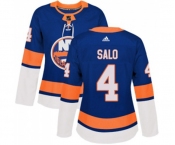 Women Adidas New York Islanders #4 Robin Salo Premier Royal Blue Home NHL Jersey
