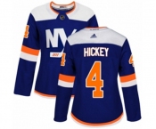 Women Adidas New York Islanders #4 Thomas Hickey Premier Blue Alternate NHL Jersey