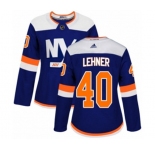 Women Adidas New York Islanders #40 Robin Lehner Premier Blue Alternate NHL Jersey