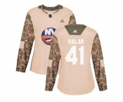 Women Adidas New York Islanders #41 Jaroslav Halak Camo Authentic 2017 Veterans Day Stitched NHL Jersey