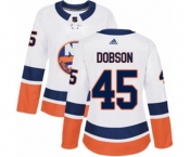 Women Adidas New York Islanders #45 Noah Dobson Authentic White Away NHL Jersey