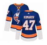 Women Adidas New York Islanders #47 Leo Komarov Premier Royal Blue Home NHL Jersey