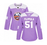 Women Adidas New York Islanders #51 Valtteri Filppula Authentic Purple Fights Cancer Practice NHL Jersey