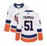 Women Adidas New York Islanders #51 Valtteri Filppula Authentic White Away NHL Jersey
