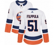 Women Adidas New York Islanders #51 Valtteri Filppula Authentic White Away NHL Jersey
