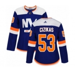 Women Adidas New York Islanders #53 Casey Cizikas Authentic Blue Alternate NHL Jersey