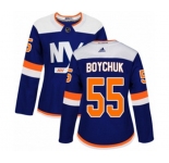 Women Adidas New York Islanders #55 Johnny Boychuk Premier Blue Alternate NHL Jersey