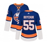 Women Adidas New York Islanders #55 Johnny Boychuk Premier Royal Blue Home NHL Jersey