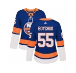 Women Adidas New York Islanders #55 Johnny Boychuk Royal Blue Home Authentic Stitched NHL Jersey