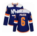 Women Adidas New York Islanders #6 Ryan Pulock Premier Blue Alternate NHL Jersey