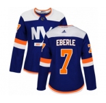 Women Adidas New York Islanders #7 Jordan Eberle Authentic Blue Alternate NHL Jersey