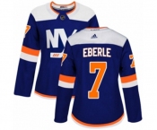 Women Adidas New York Islanders #7 Jordan Eberle Authentic Blue Alternate NHL Jersey