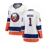 Women New York Islanders #1 Thomas Greiss Fanatics Branded White Away Breakaway NHL Jersey