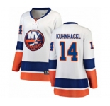 Women New York Islanders #14 Tom Kuhnhackl Fanatics Branded White Away Breakaway NHL Jersey