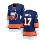 Women New York Islanders #17 Matt Martin Fanatics Branded Royal Blue Home Breakaway NHL Jersey