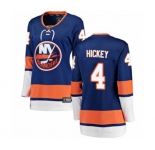 Women New York Islanders #4 Thomas Hickey Fanatics Branded Royal Blue Home Breakaway NHL Jersey