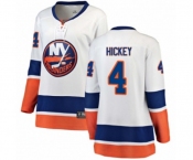 Women New York Islanders #4 Thomas Hickey Fanatics Branded White Away Breakaway NHL Jersey