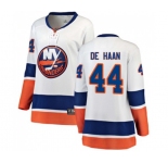 Women New York Islanders #44 Calvin de Haan Fanatics Branded White Away Breakaway NHL Jersey