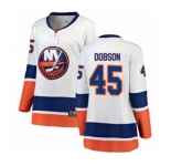 Women New York Islanders #45 Noah Dobson Fanatics Branded White Away Breakaway NHL Jersey