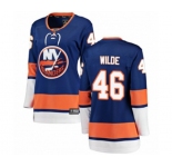 Women New York Islanders #46 Bode Wilde Fanatics Branded Royal Blue Home Breakaway NHL Jersey