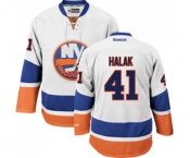 Women Reebok New York Islanders #41 Jaroslav Halak Authentic White Away NHL Jersey