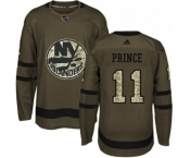 Youth Adidas New York Islanders #11 Shane Prince Authentic Green Salute to Service NHL Jersey