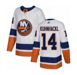 Youth Adidas New York Islanders #14 Tom Kuhnhackl Authentic White Away NHL Jersey