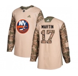 Youth Adidas New York Islanders #17 Matt Martin Authentic Camo Veterans Day Practice NHL Jersey