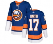 Youth Adidas New York Islanders #17 Matt Martin Premier Royal Blue Home NHL Jersey