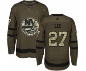 Youth Adidas New York Islanders #27 Anders Lee Authentic Green Salute to Service NHL Jersey