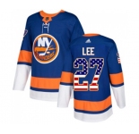 Youth Adidas New York Islanders #27 Anders Lee Authentic Royal Blue USA Flag Fashion NHL Jersey