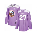 Youth Adidas New York Islanders #27 Anders Lee Purple Authentic Fights Cancer Stitched NHL Jersey